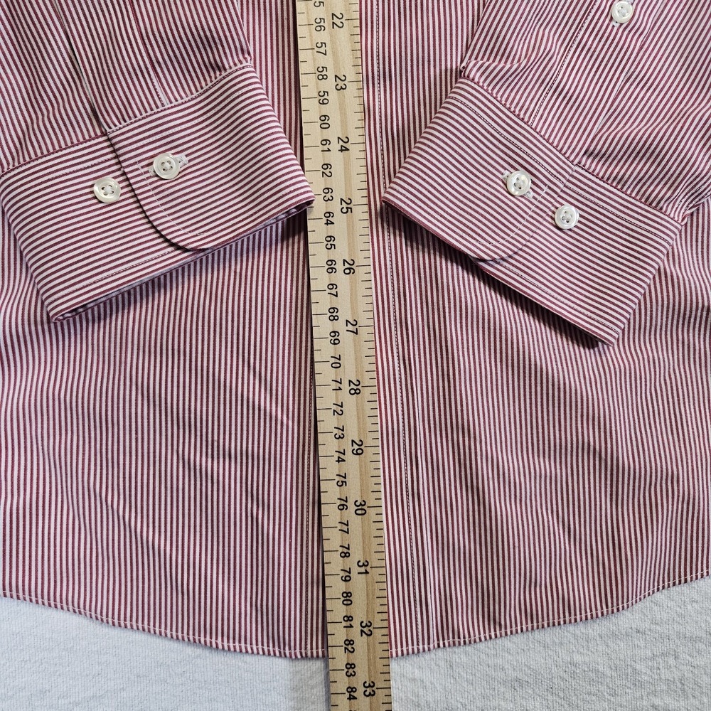 Brooks Brothers Red White Striped Long Sleeve Button Up Shirt Preppy Mens 17 4/5 - Picture 7 of 9